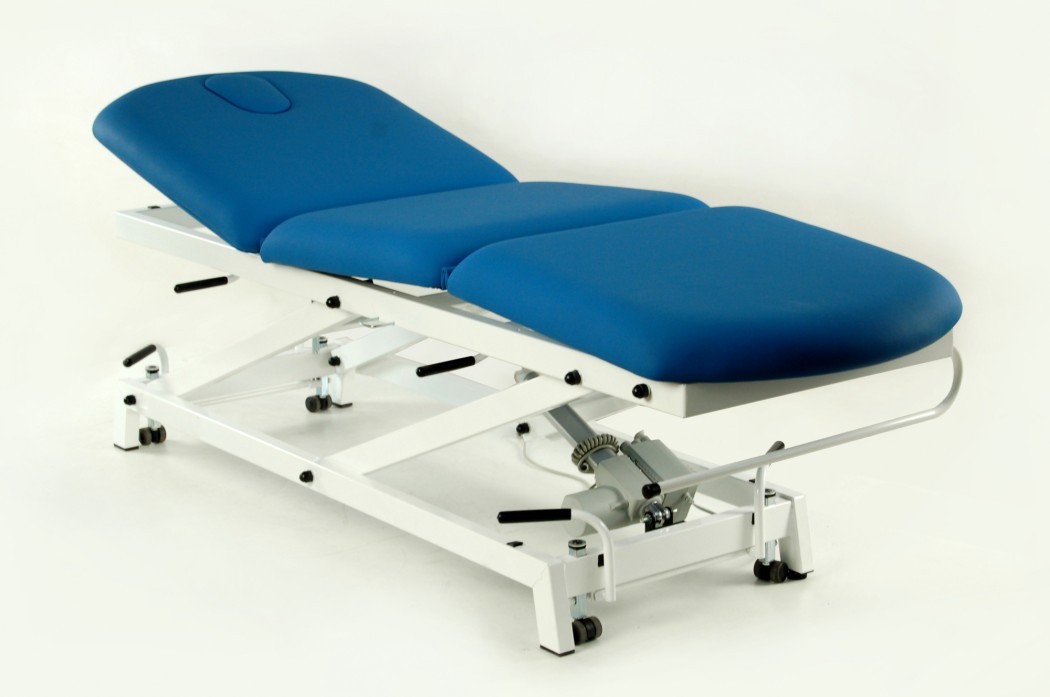 CamillasOnline E30-RPC Camilla de masaje eléctrica de 3 cuerpos, portarrollos, ruedas, pliegue central 3