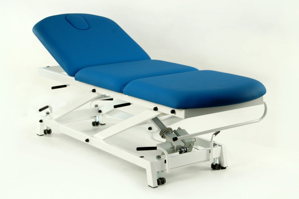 CamillasOnline E30-RPC Camilla de masaje eléctrica de 3 cuerpos, portarrollos, ruedas, pliegue central 5